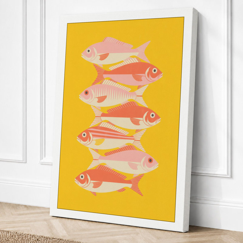 Five Small Fish Modern - Print, 24x16 - 61.0 x 40.6 cm, White Border