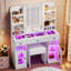 Bureau de coiffeuse 43,2 "avec miroir DEL et lumières-981350601
