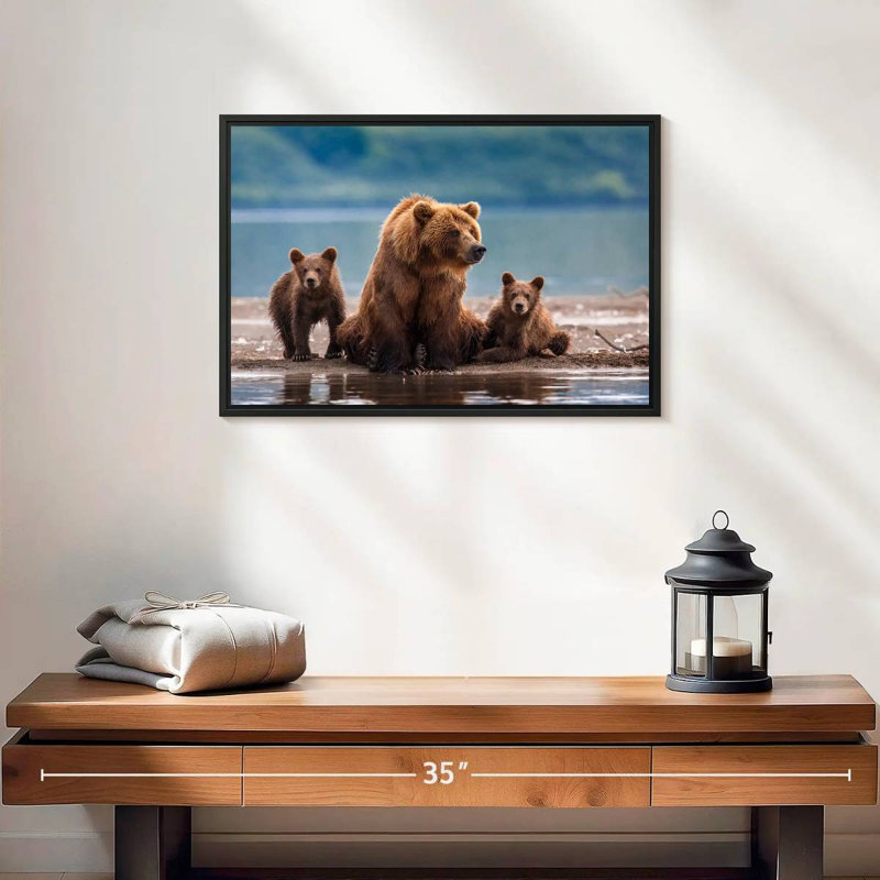 Famille d'ours Kamthatka, H 13 po x l 19 po