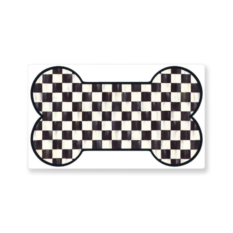 Rosy Check Pup Placemat, Black/White
