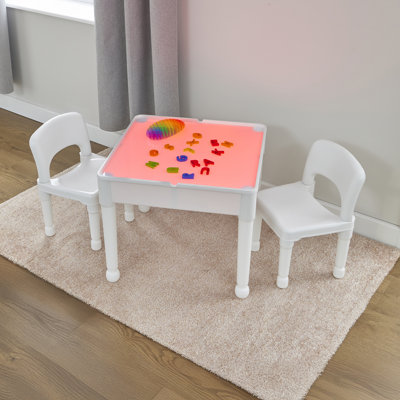 Kids Light Table And Two Chairs Set
