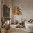 1-Light Pendant Lights Brown Flower Rattan-516843057