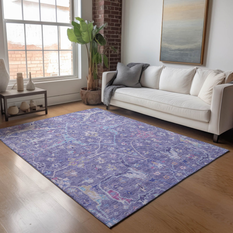 Machine Washable Indoor/Outdoor Kaczor ACN2232 Global Rug, Rectangle 8' x 10'