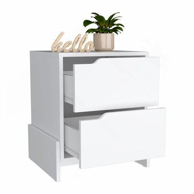 Nightstand, Bedside Table with 2-Drawers
