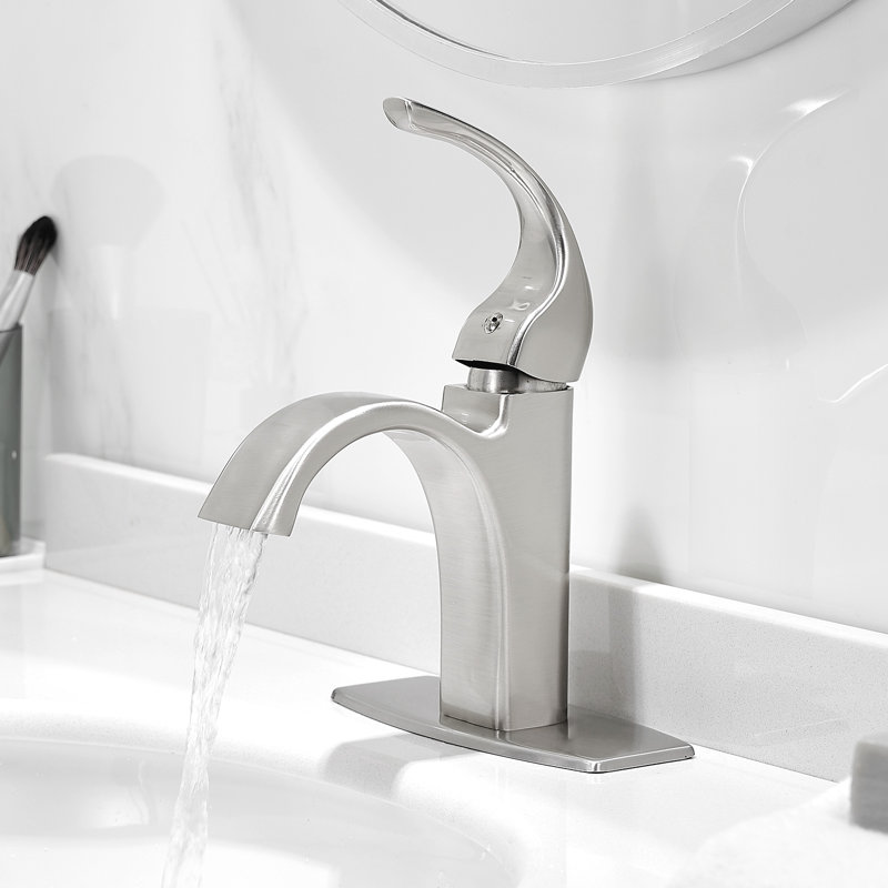 Brushed Nickel Single Handle High Arc Bathroom Faucet