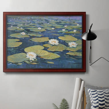 Original 16x20 oil on canvas of lily pads - Where the Lily Pads Gather  by Joanne Lepicek — Joanne Lepicek Art