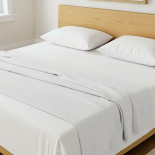 Solid Waffleweave Cotton Waffle Blanket