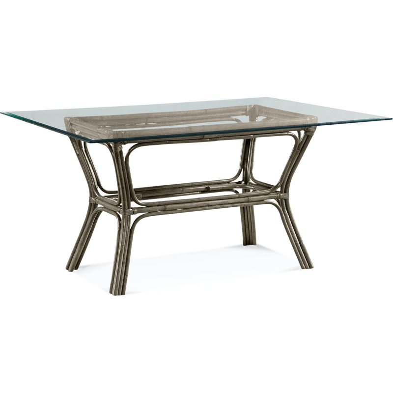 Trellis Glass Dining Table, Stone Hearth, 42" W x 60" L