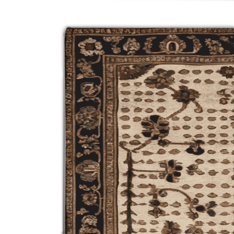 French Beige Indoor and Outdoor Area Rug, Rectangle 2' x 3'