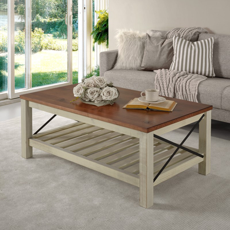 Solid Wood Coffee Table with Storage