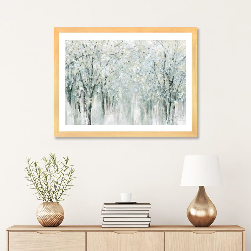 «Winter Mist» par Carol Robinson, reproduction, Papier encadré de bois naturel, H 24 po x l 32 po x P 1 po