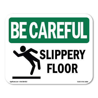 Slippery Floor Decal 7" X 5"