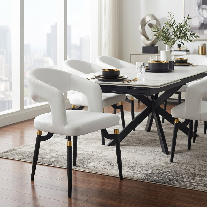 Chaise de salle à manger Wajaahat, 4, Blanc