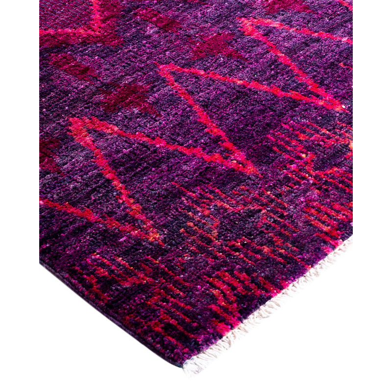 Tapis mauve / rose sur mesure 6 pi x 9 pi 4 po Overyed