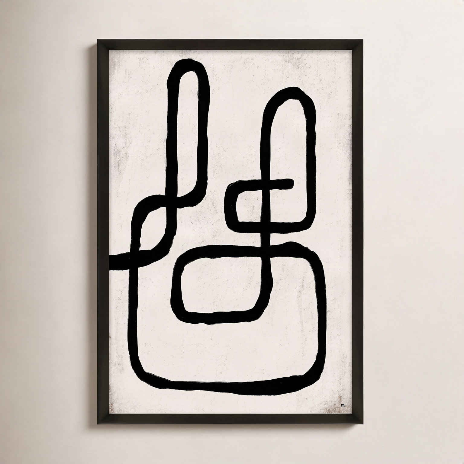 Linework 1 by StudioM, Black Framed Paper, 25" H x 17.5" W x 1.25" D