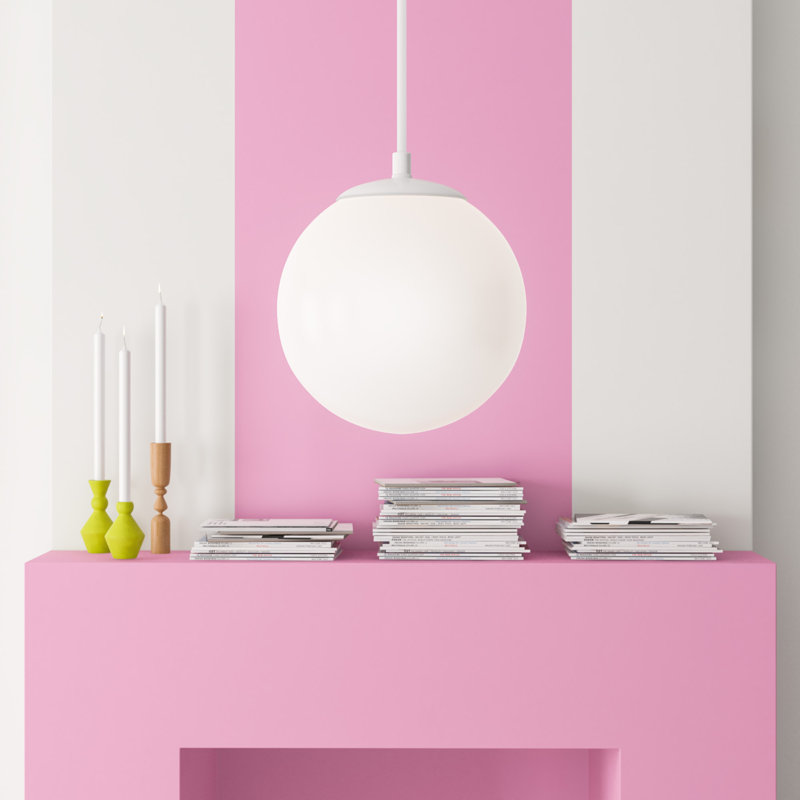 Luminaire suspendu sphérique à 1 lumière à DEL Meri, Blanc, H 10,75 po x l 10 po x P 10 po, DEL intégrées