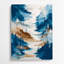 Aquarelle paysage 63, art mural en métal bleu-437849367