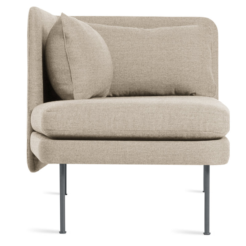 Bloke Chaise Lounge, Slate, Tait Stone Textured Basketweave, Left Hand Facing