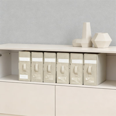 Organisateur de draps et rangement, ensemble de 6 boîtes pliables en lin