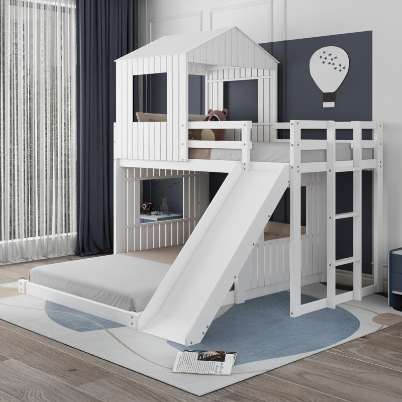 Tremee Twin Over Full Standard Bunk Bed by Harper Orchard, White