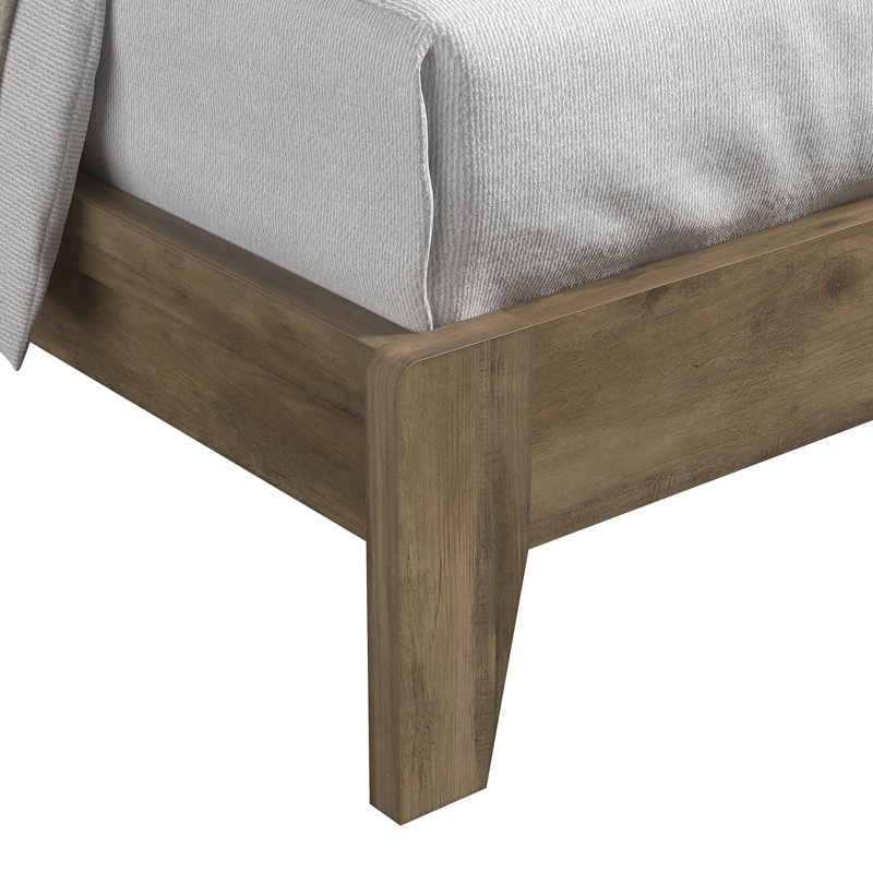 Allyannah Levison Platform Bed With Headboard, Queen, Knotty Oak