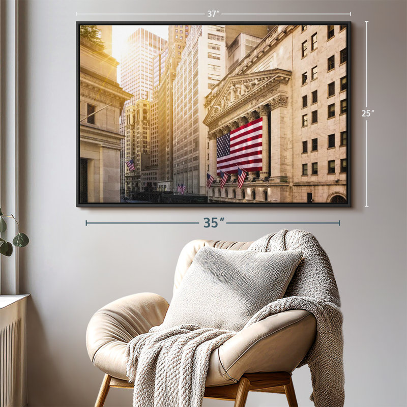 " Wall Street American Flag Wall Art ", 37" H x 25" W