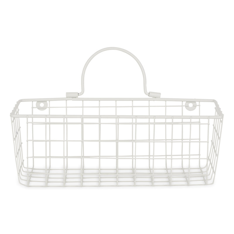 Rangement mural Deira avec crochets à clés, L 5,5 po x H 4 po x P 11,8 po, Blanc antique