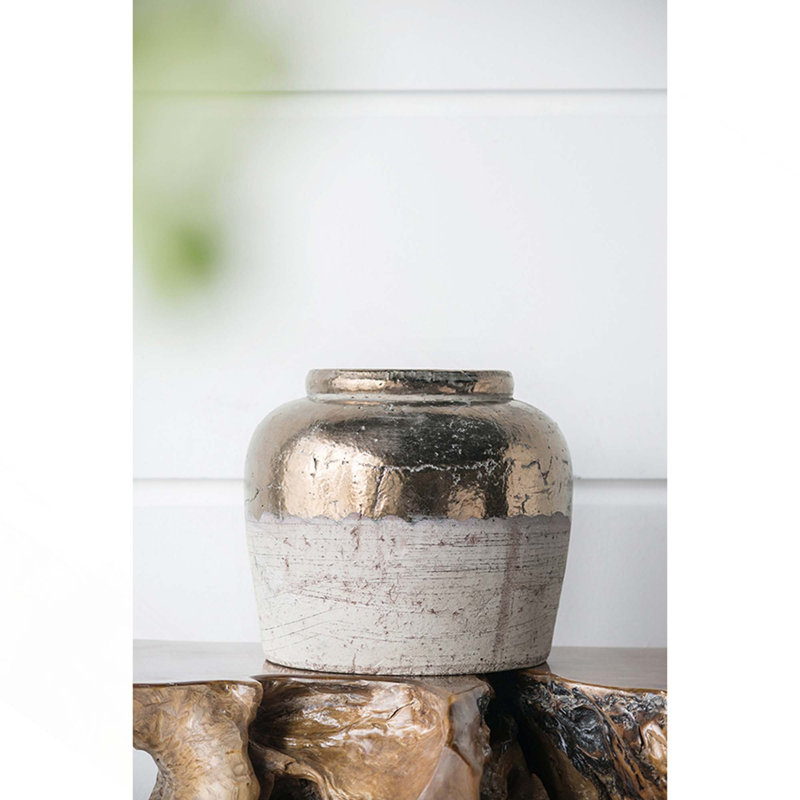 Vase rond rond avec large ouverture pour arrangements floraux et présentation autonome