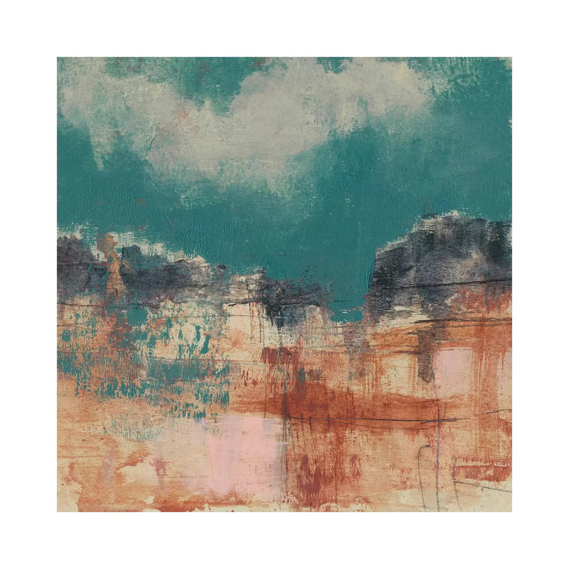 Teal Sky I by Jennifer Goldberger - Wrapped Canvas Painting, 30.48 cm H x 30.48 cm W