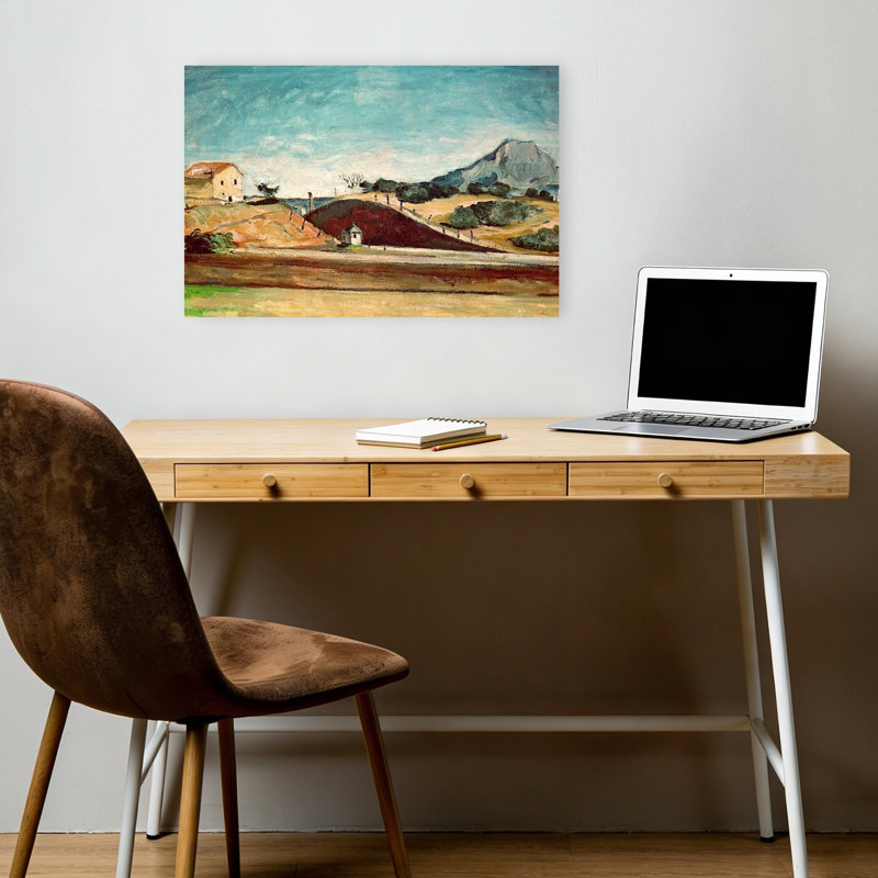 La tranchée ferroviaire, vers 1870. Estampe d'art mural représentant un paysage contemporain., H 12 po x l 18 po
