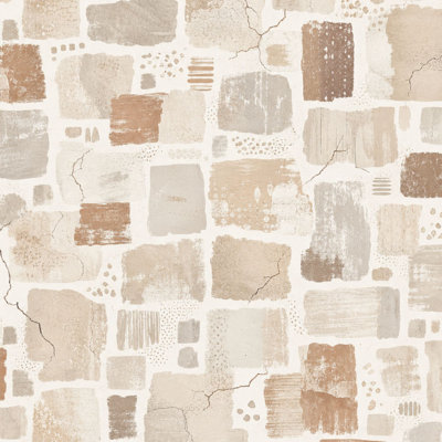 Papier peint adhésif décoloré en briques blanches patinées Barber l 17,7 po x H 118 po