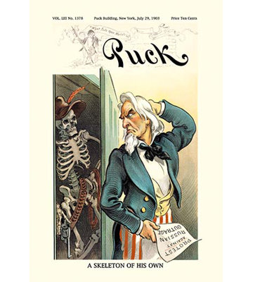 Puck Magazine: A Skeleton of His Own Vintage Advertisement
