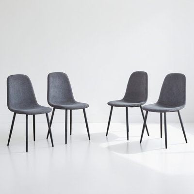 Kamai 4-Piece Modern Dining Chairs, Made Of Linen Fabric, With A Fully Assembled Backrest, Sturdy Metal Legs, And Anti Slipeet, Suitable For Kitchens.