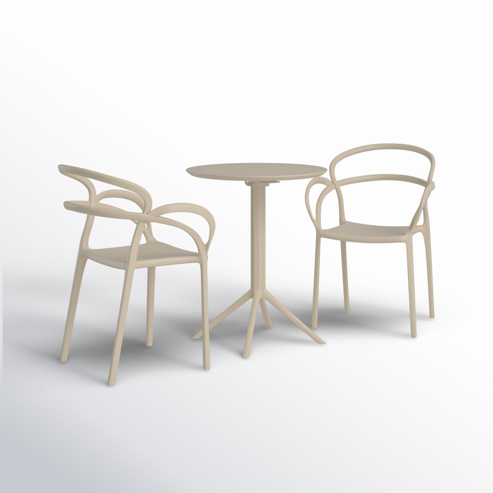 Farrah 24" Patio Bistro Set, Taupe