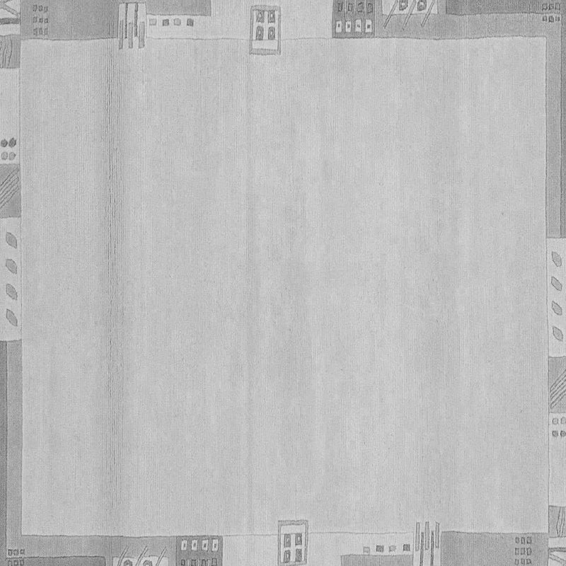 Tapis carré gris en laine / polyester tissé à la machine 3 pi x 3 pi