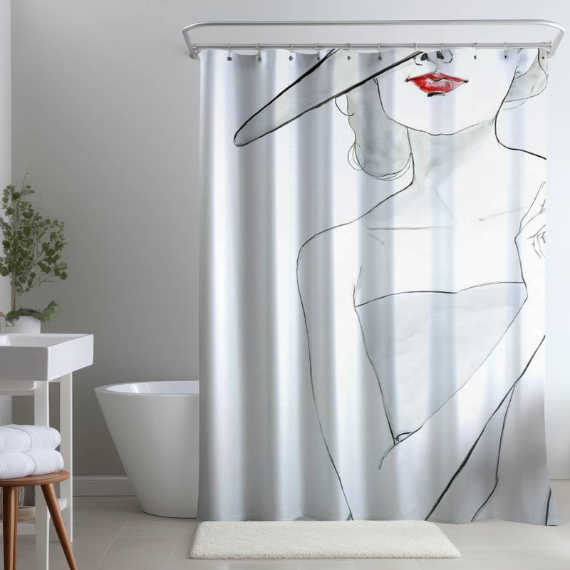 Shower Curtain FA22 – Polyester Shower Curtain, Dye Sublimation Print, 71" W × 74" L