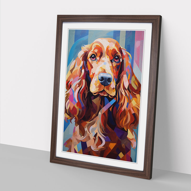 Single Picture Frame Print on Wood, 64cm H x 46cm W, Walnut Framed