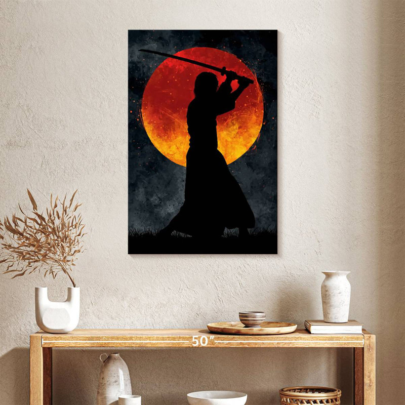 Leisha Samurai Moon Black, 36" H x 24" W
