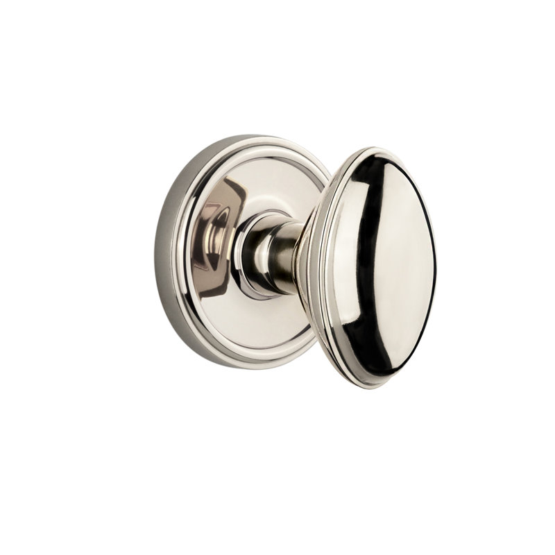 Grandeur Georgetown Rosette Privacy with Eden Prairie Door Knob, Polished Nickel, 2 3/8"