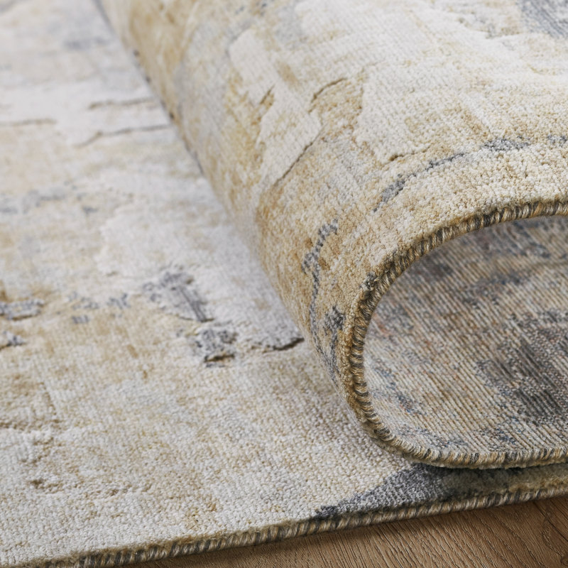 Bergamyer Wool Abstract Area Rug, Rectangle 9'9" x 12'6"
