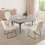 Ensemble de table de salle à manger 55,1 po, table de cuisine moderne pour 4 à 6 personnes, pieds en acier, ensemble de salle à manger à piédestal avec chaise de salle à manger, gain de place-115296622-115296626-122499344