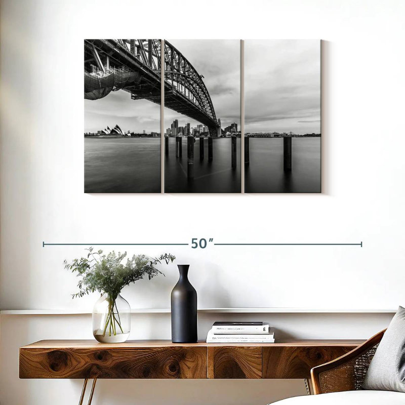 Rorry Cloudy Harbour Bridge, 24" H x 38" W