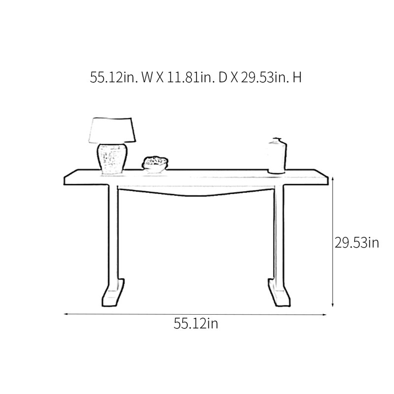 Console Modern Minimalist, H 29,53 po x l 55,12 po x P 11,81 po, Noir