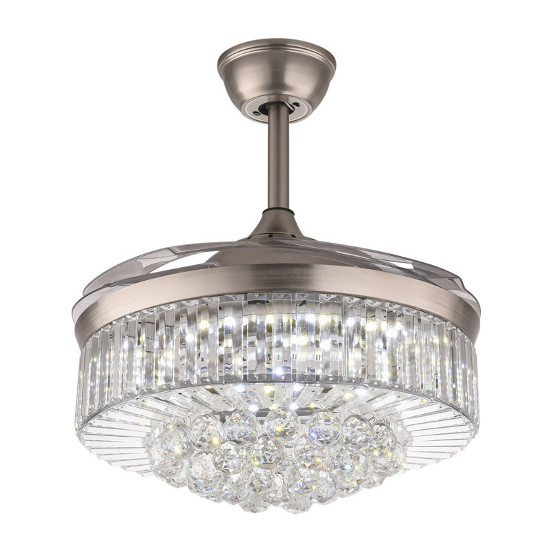 Ventilateur de plafond à DEL 36 pouces rétractable avec télécommande