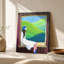 Femme contemplant des collines verdoyantes, tableau sur toile-703483200-703483204