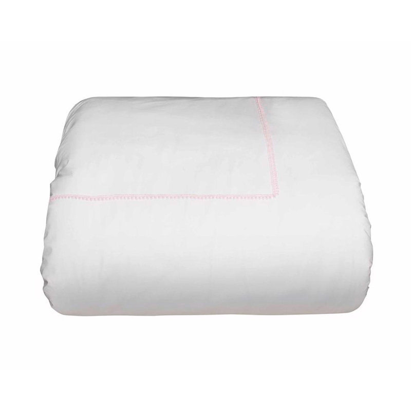 Bitsy Dots_Duvet Cover, Queen Duvet Cover, White/Light Pink