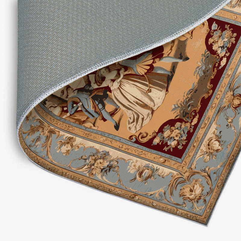 Tapis beige français d'intérieur et d'extérieur, Rectangle 4pi x 6 pi