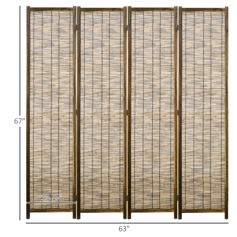 Cloison pliante Siyeh H 67 po, bois, 4, Brun