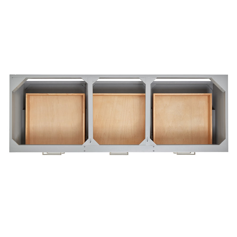 Macolm 72.25'' W Double Vanity, Gray, Brushed Nickel, 60"