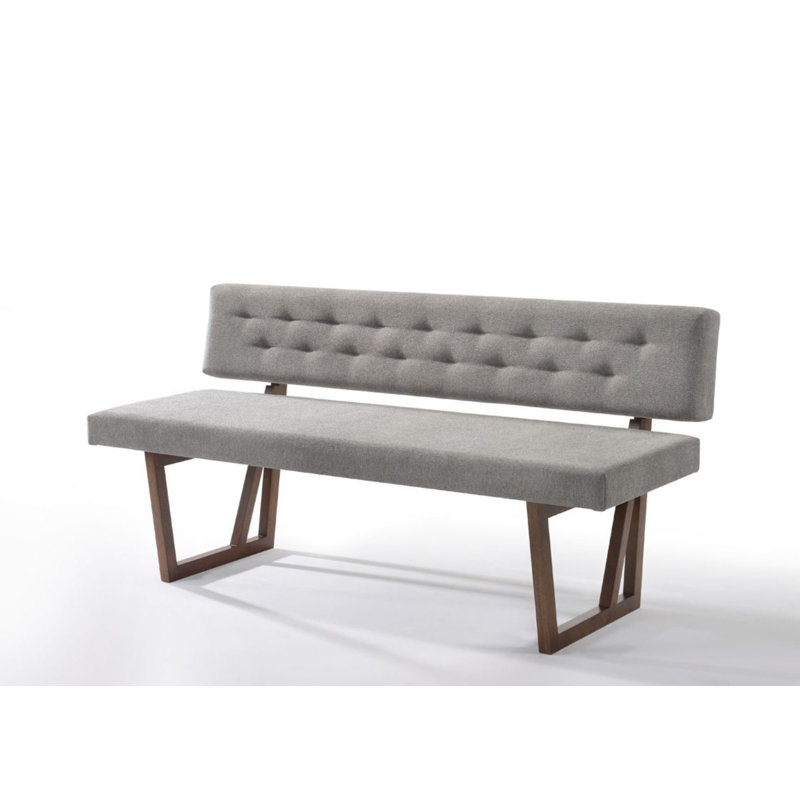 Castillo + Jordan - Modern Grey Fabric + Walnut Dining Set, 4 Pieces: Table, 3 Chairs